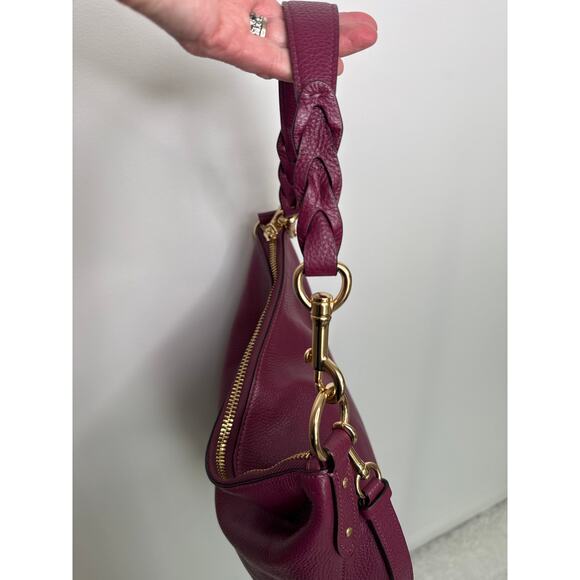 Coach Abby duffle berry Pebbled Leather Shoulder Bag F31507 like NEW - Picture 5 of 15